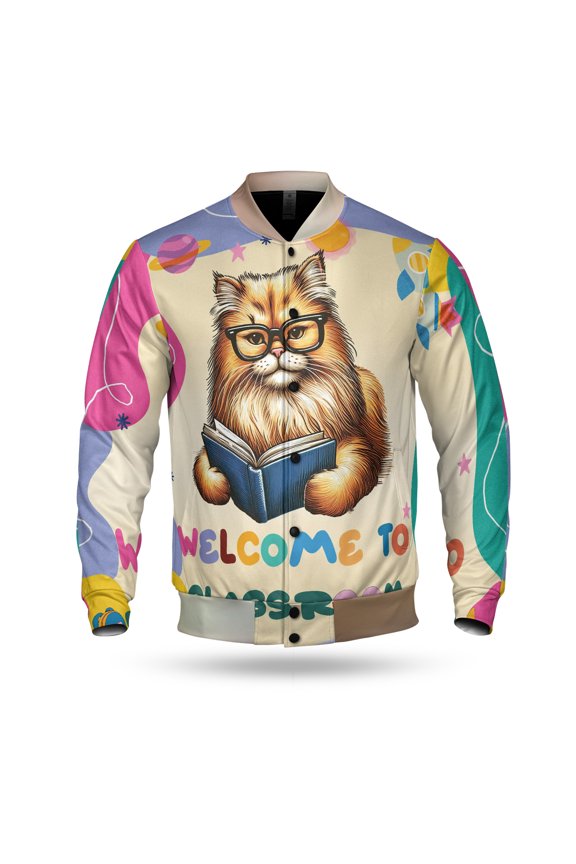 Welcome to Persian Classroom Teacher Dog Mom All Over Print 3D Baseball Jacket Cat Lover Kitten Owner Gifts Bomber Jacket Softball - 02015
