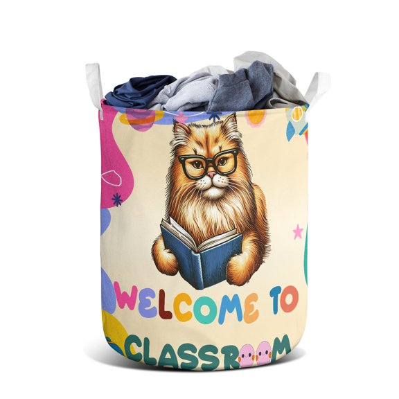 Welcome to Persian Classroom Teacher Dog Mom Foldable Laundry Basket Cat Lover Kitten Owner Gifts Organizer Storage with Handles - 02015