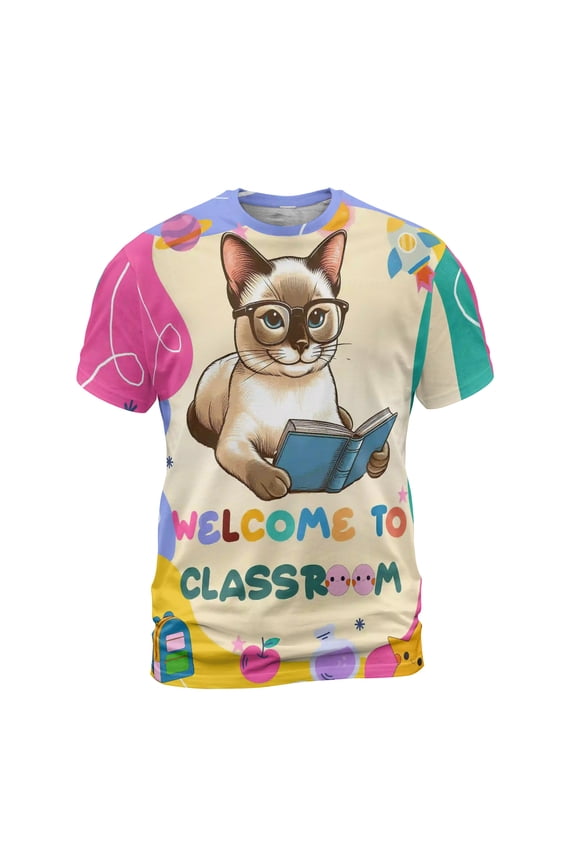Welcome to Siamese Classroom Teacher Dog Mom All Over Print 3D Shirt Unisex Merch Cat Lover Kitten Owner Gifts - 02015