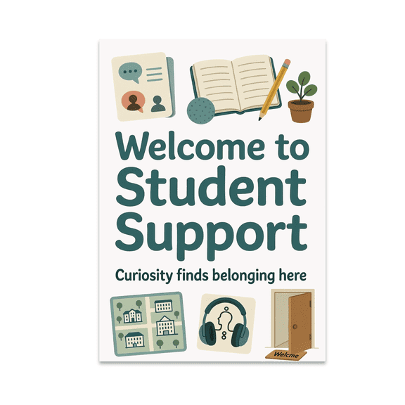 Welcome to Student Support - School Counselors, 13 x 19 in Glossy Unframed Wall Poster, Vertical