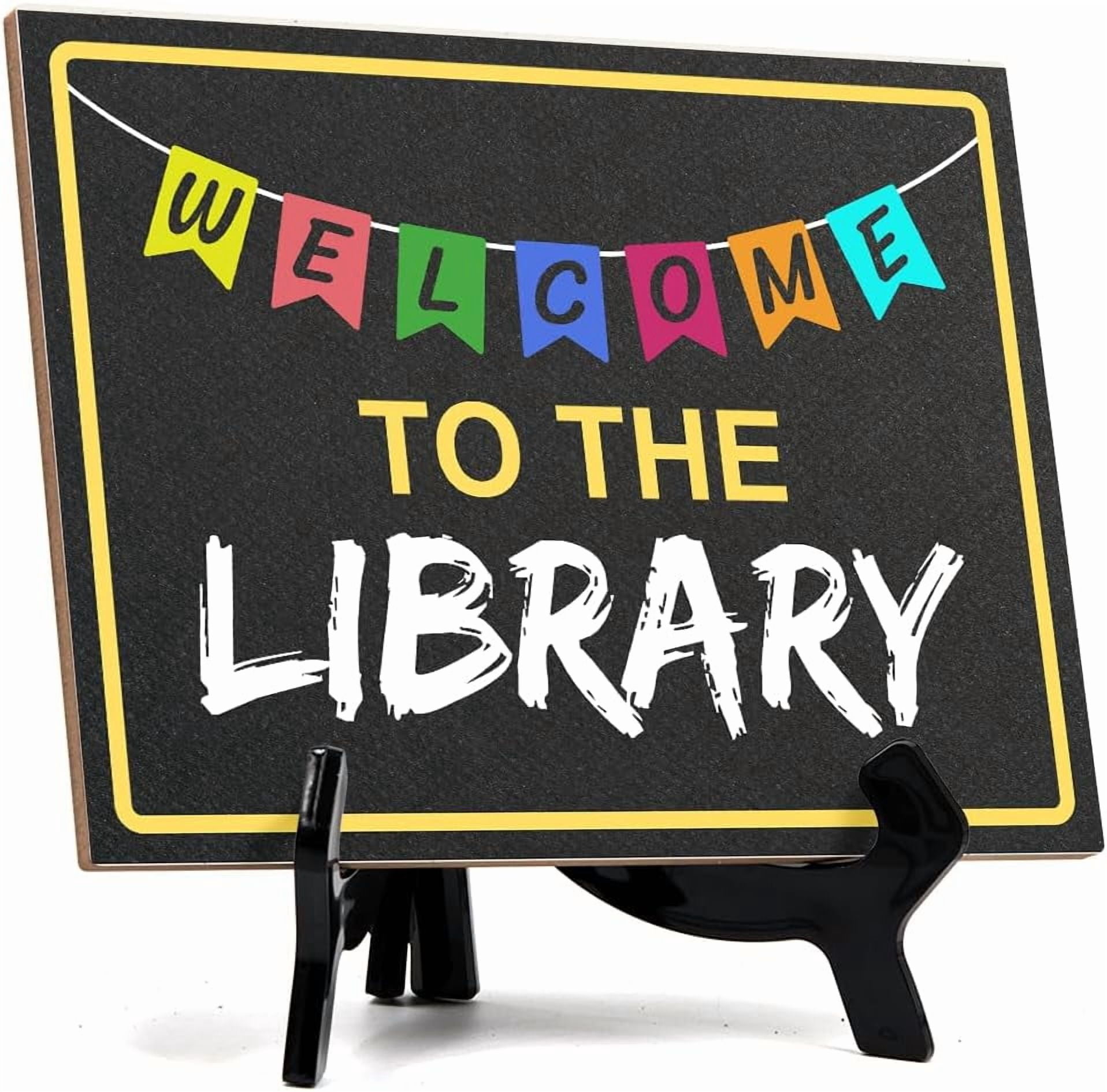 Welcome to The Library Table Sign with Acrylic Stand (6x8“) | Classroom ...