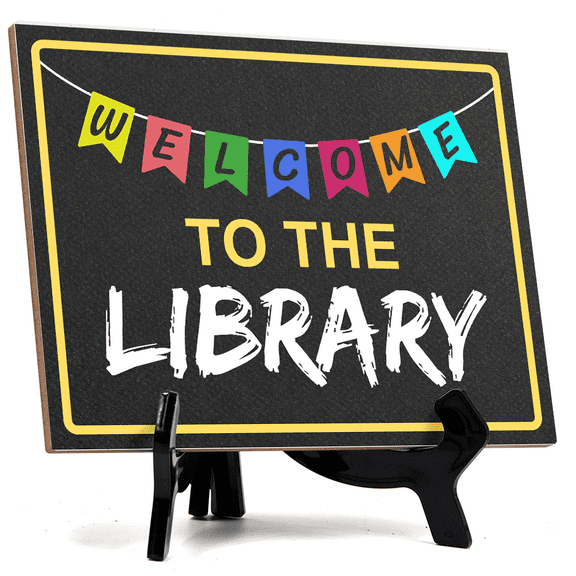 Welcome to The Library Table Sign with Acrylic Stand (6x8) | Classroom Decor