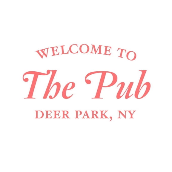 Welcome to The Pub Deer Park, NY Vinyl Sticker - Medium - Pink