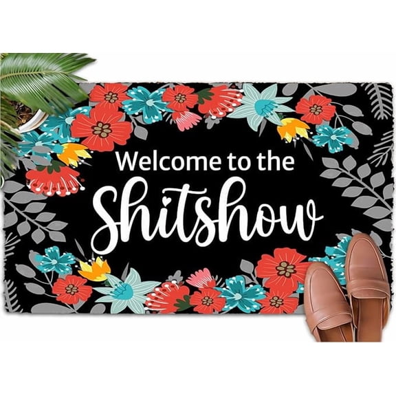 Welcome to The Shitshow 1624 Greet Guests with Fall Door Mat Outdoor Front Door Mats Indoor Mats for Front Door Entry Small Rugs for Entryway.