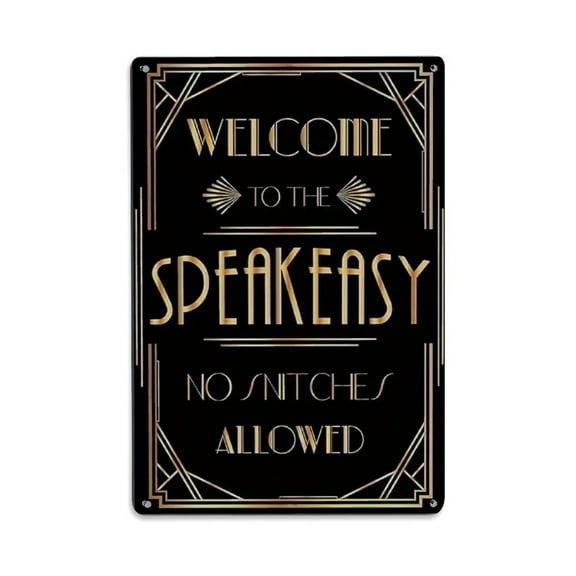 Welcome to The Speakeasy Tin Sign Vintage Metal Sign Office Living Room Bar Coffee Wall Art Decor 8x12inch