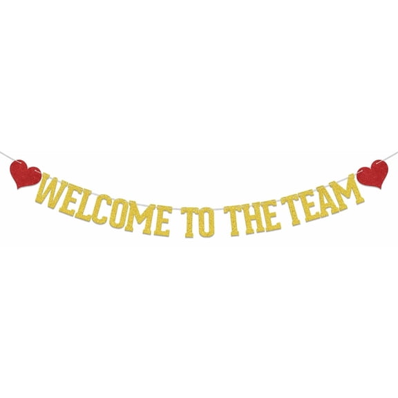 Welcome to The Team Banner, New Employee Member Party Decorations, Work Office Party Decor, School Team Inspirational Party Supplies Gold