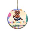 thumbnail image 1 of Welcome to Vizsla Classroom Teacher Dog Mom Ceramic Round Ornament Vizslas Dog Lover Gifts Idea Home Tree Decor - 02015, 1 of 5