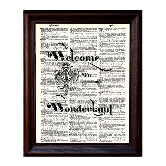 Welcome to Wonderland - Dictionary Art Print Printed On Authentic Vintage Dictionary Book Page - 8 x 10.5