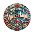 thumbnail image 1 of Welcome to Wonderland Round Tin Sign Vintage Metal Poster Living Room Bar Man Cave Home Wall Art Decor 8x8inch, 1 of 8