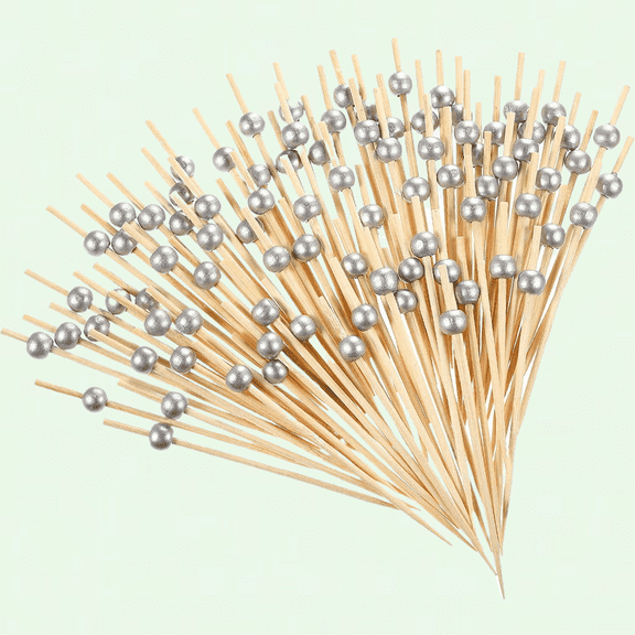 Welcome to my boutique shop Fancy Toothpicks for Appetizers, 100 Counts Silver Decorative Cocktail Picks with Faux Pearl