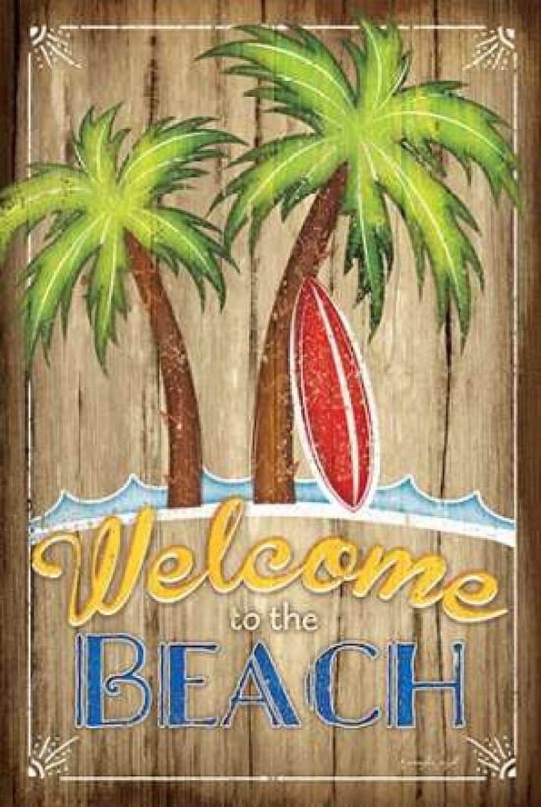 Welcome to the Beach Canvas Art - Jennifer Pugh (12 x 18)