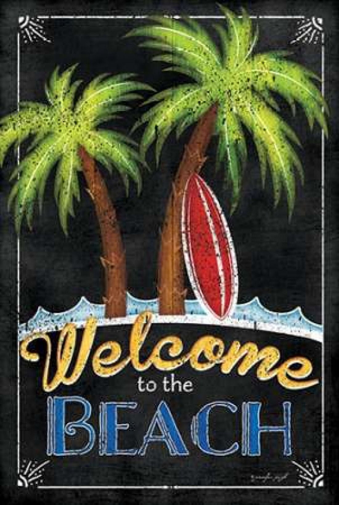 Welcome to the Beach Canvas Art - Jennifer Pugh (12 x 18)
