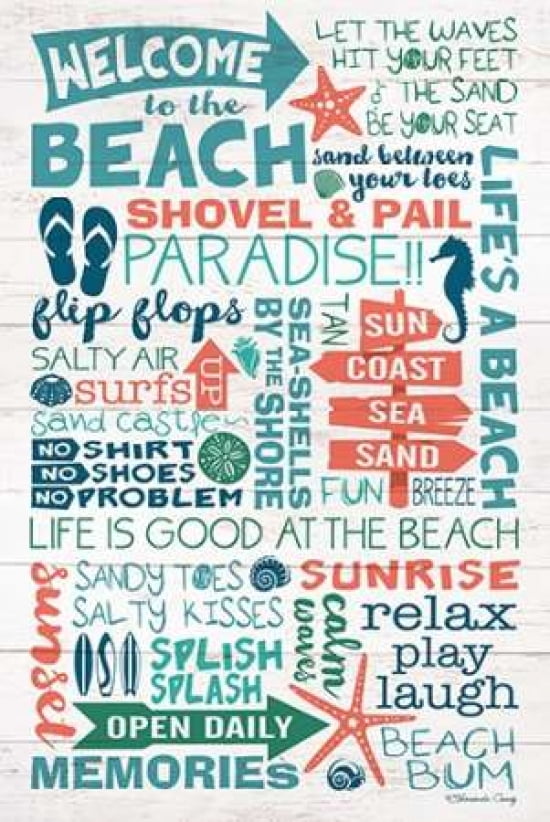 Welcome to the Beach Canvas Art - Shawnda Craig (12 x 18)