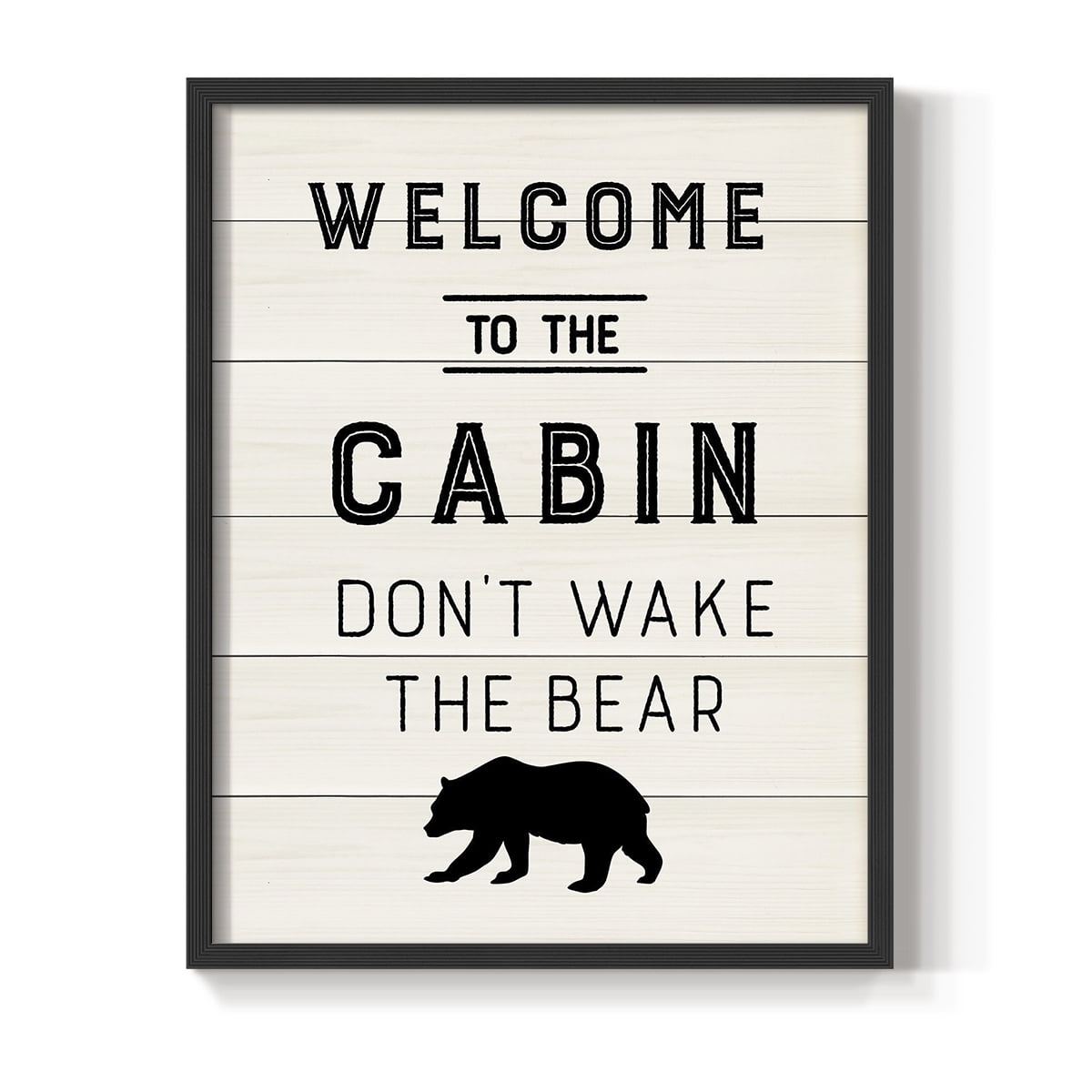 Welcome to the Cabin Framed Print in Black Solid Wood 11 x 14 Framed Print