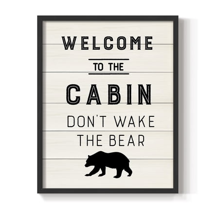 Welcome to the Cabin Framed Print in Black Solid Wood 8 x 10 Framed Print