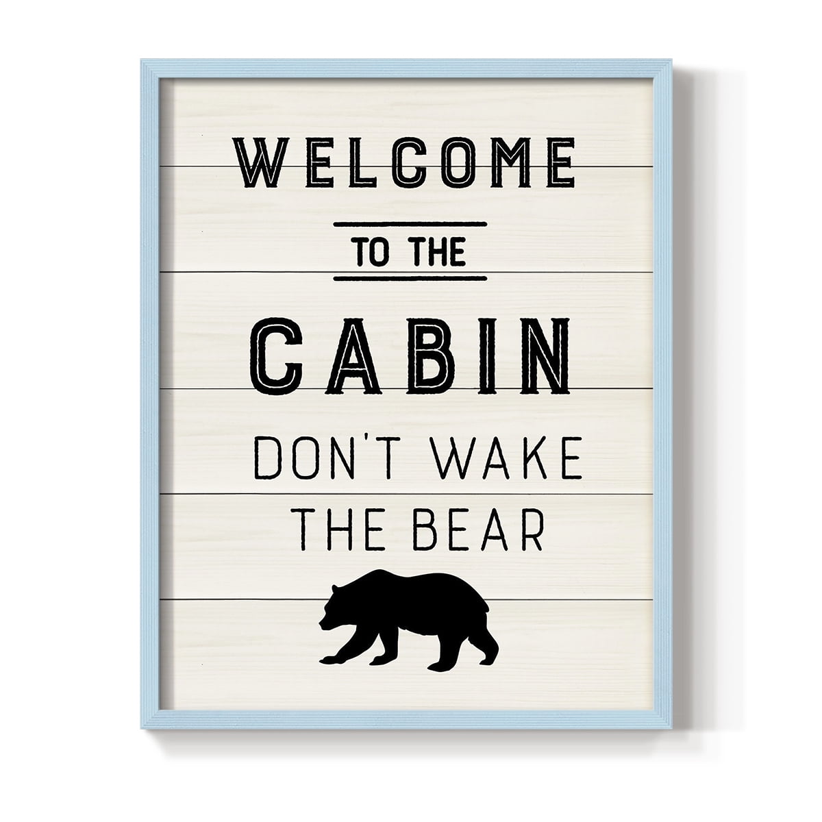 Welcome to the Cabin Framed Print in Blue Solid Wood 8 x 10 Framed Print