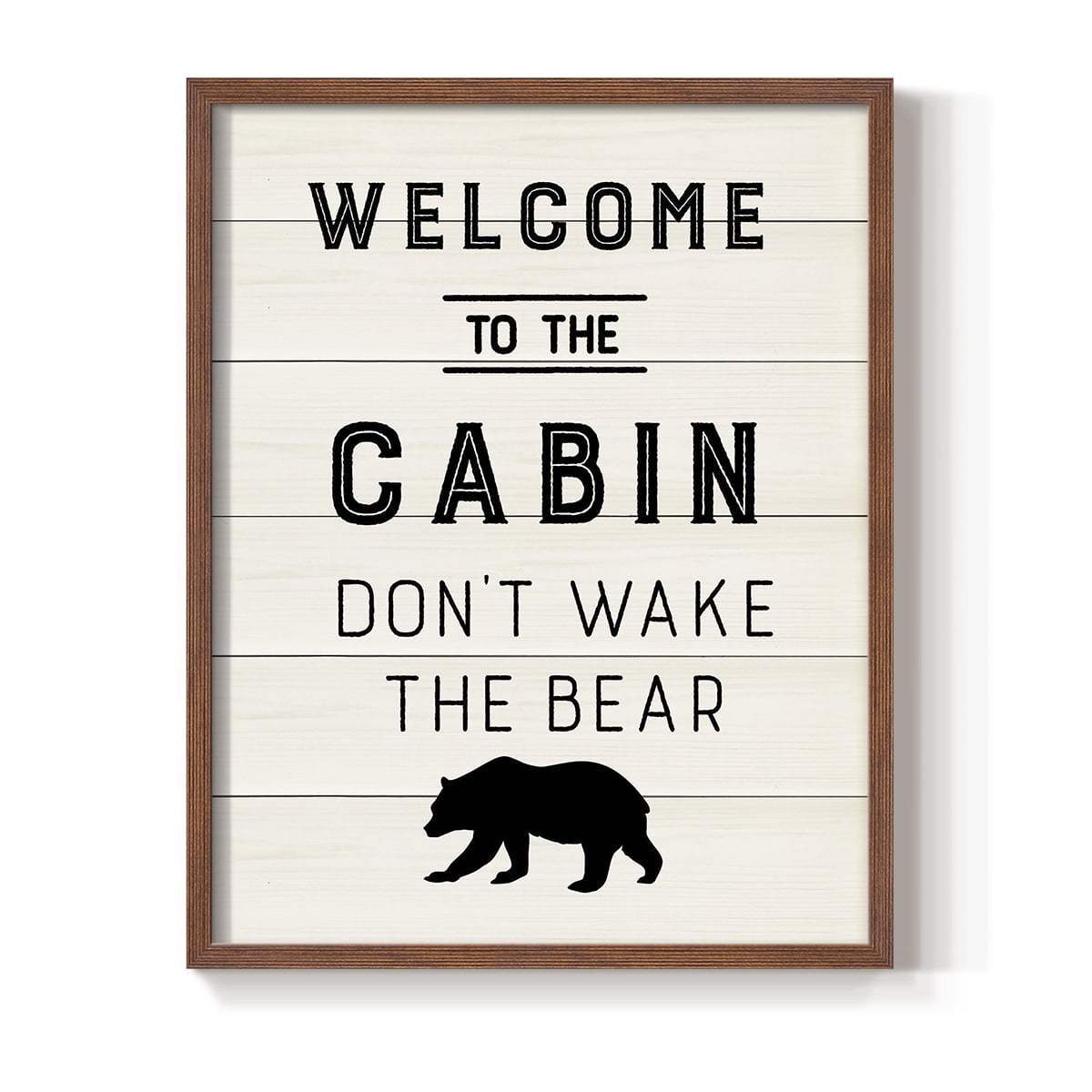Welcome to the Cabin Framed Print in Brown Solid Wood 8 x 10 Framed Print