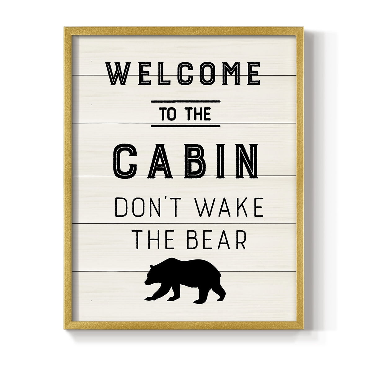Welcome to the Cabin Framed Print in Gold Solid Wood 11 x 14 Framed Print