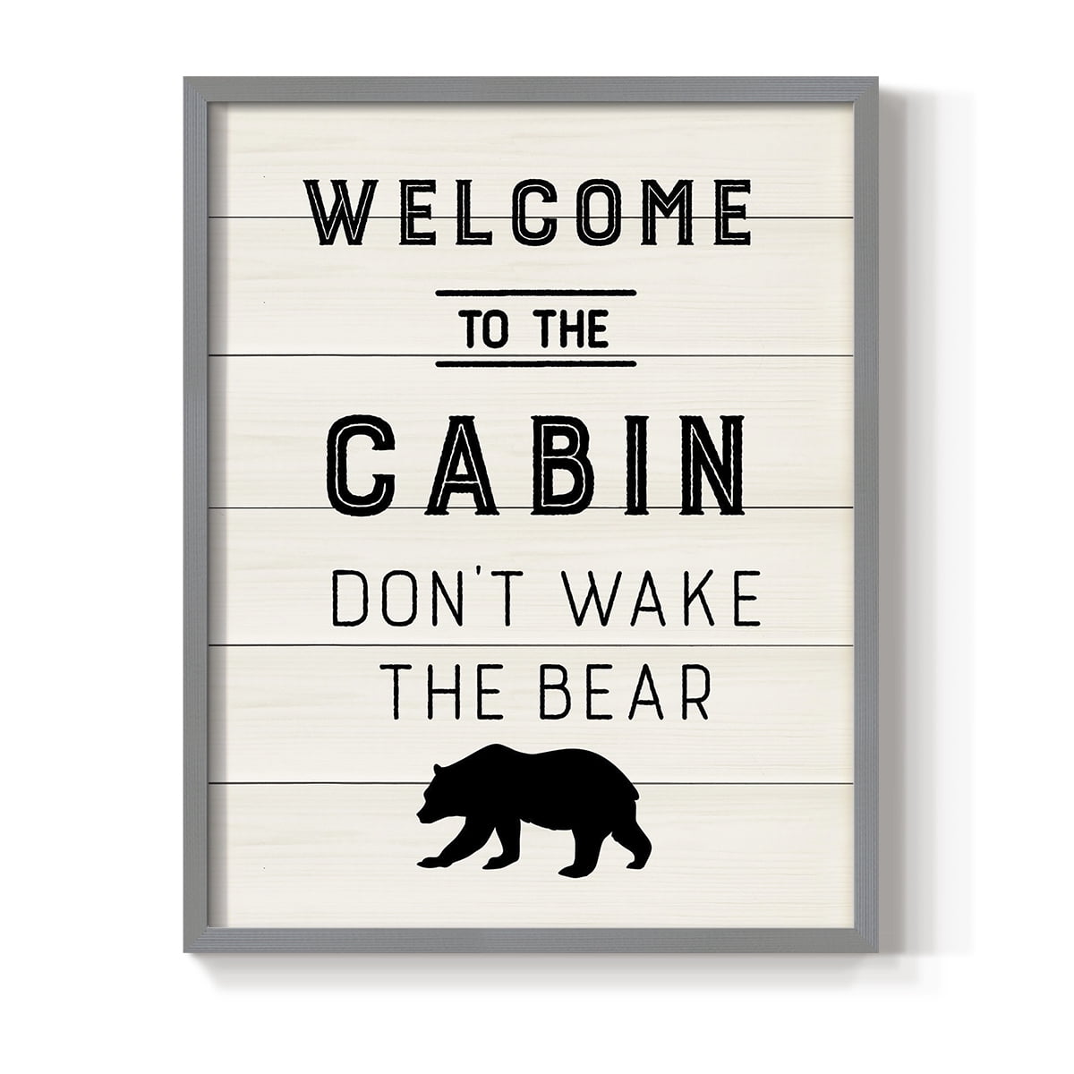 Welcome to the Cabin Framed Print in Gray Solid Wood 16 x 20 Framed Print