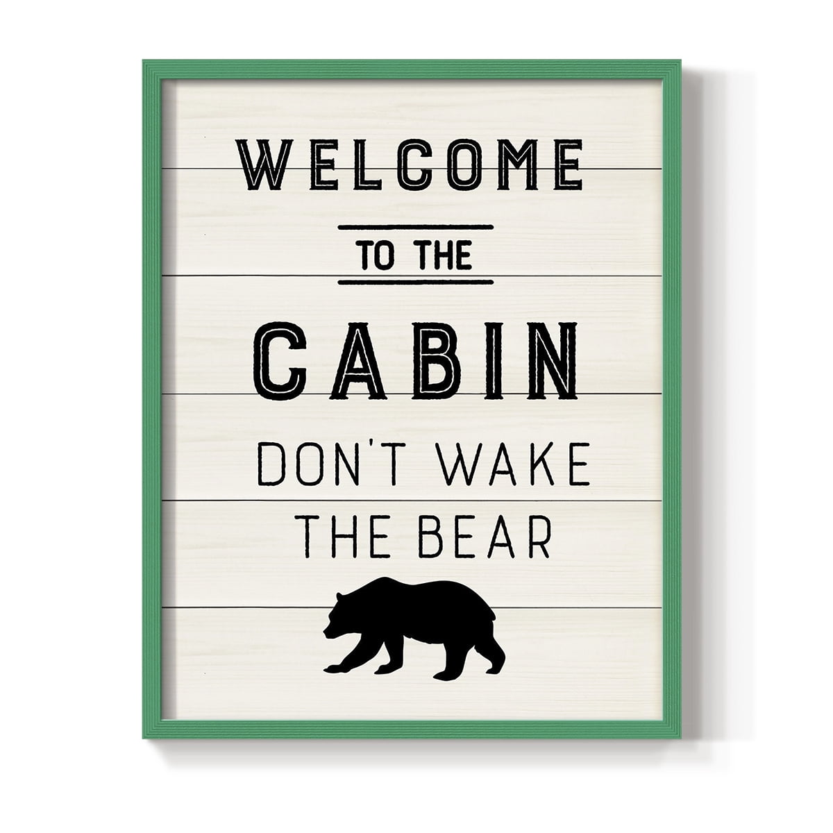 Welcome to the Cabin Framed Print in Green Solid Wood 11 x 14 Framed Print
