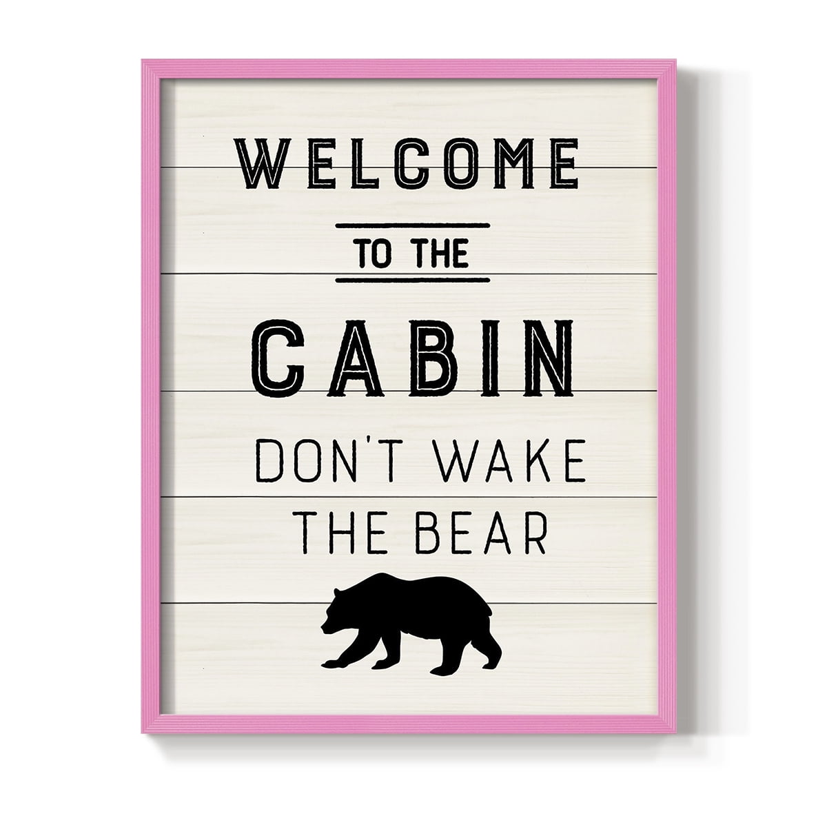 Welcome to the Cabin Framed Print in Pink Solid Wood 8 x 10 Framed Print
