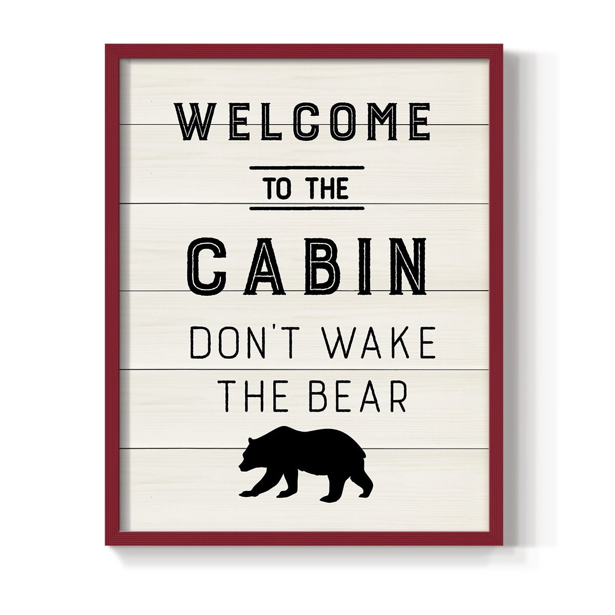 Welcome to the Cabin Framed Print in Red Solid Wood 8 x 10 Framed Print