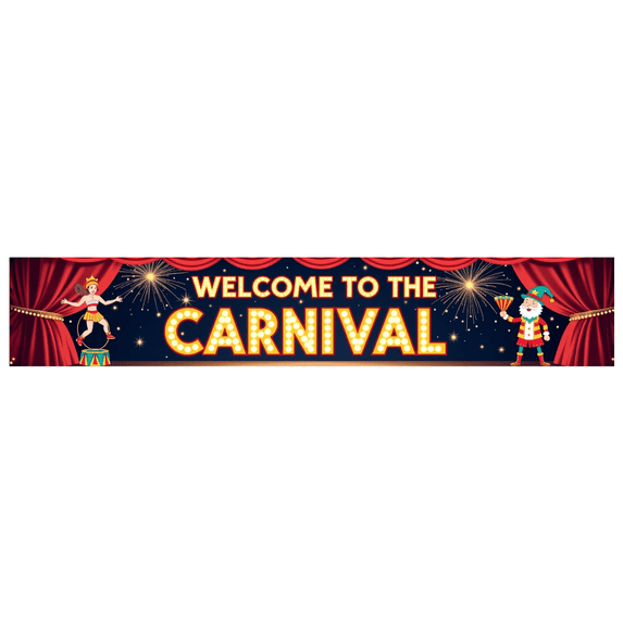 Welcome to the Carnival Banner Colorful Tent Backdrop for Party Decorations Event Supplies Photography Props Celebration Bright Background