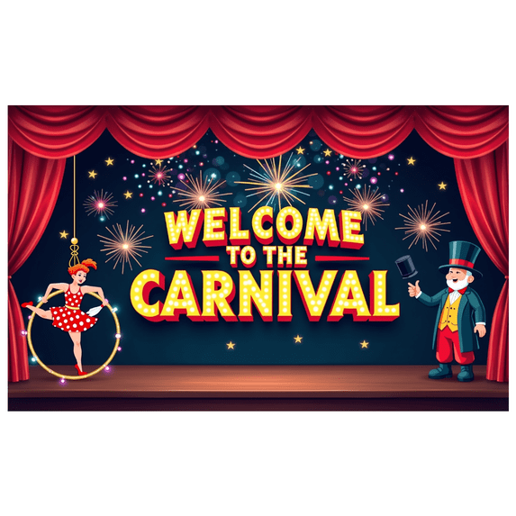 Welcome to the Carnival Banner Colorful Tent Backdrop for Party Decorations Event Supplies Photography Props Celebration Bright Background