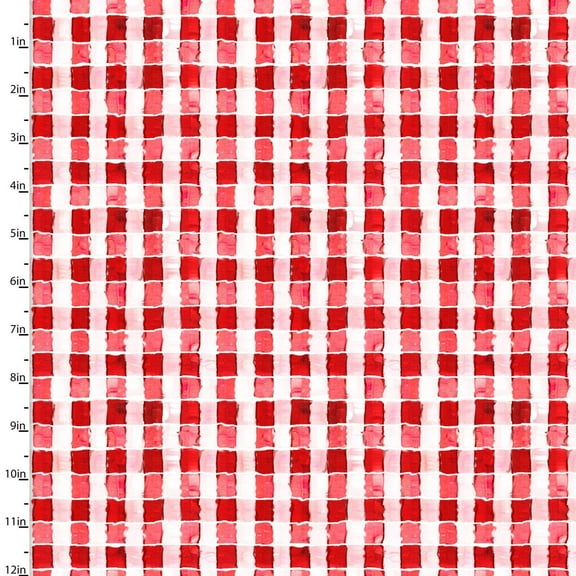 Welcome to the Funny Farm Gingham Red Cotton Fabric