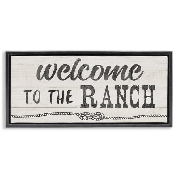 Stupell Industries Welcome to the Ranch Black Framed Floater Canvas Wall Art, design by CAD Designs, 11 x 25