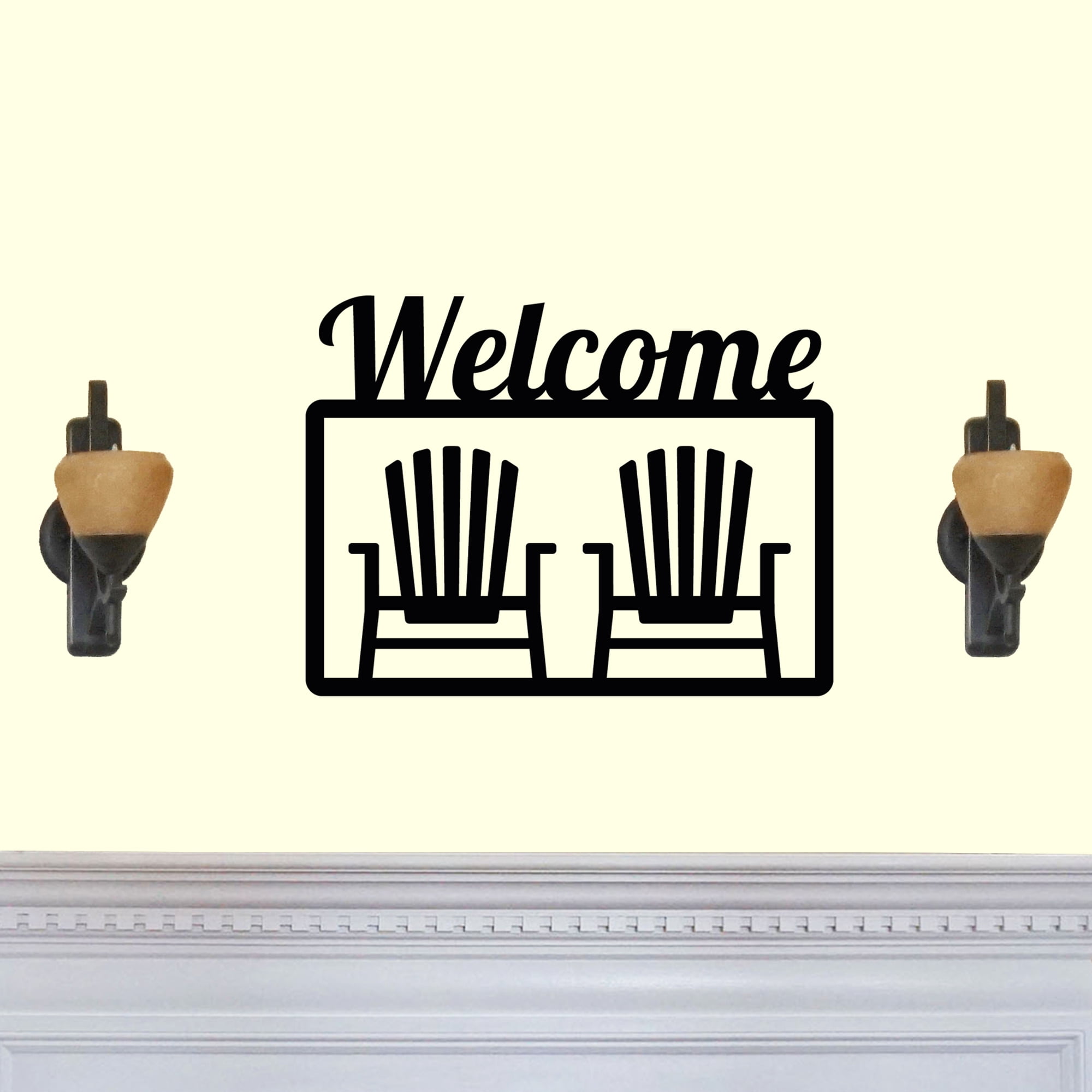 Welcome with Beach Chairs Laser Cut Solid Steel Decorative Home Accent ...