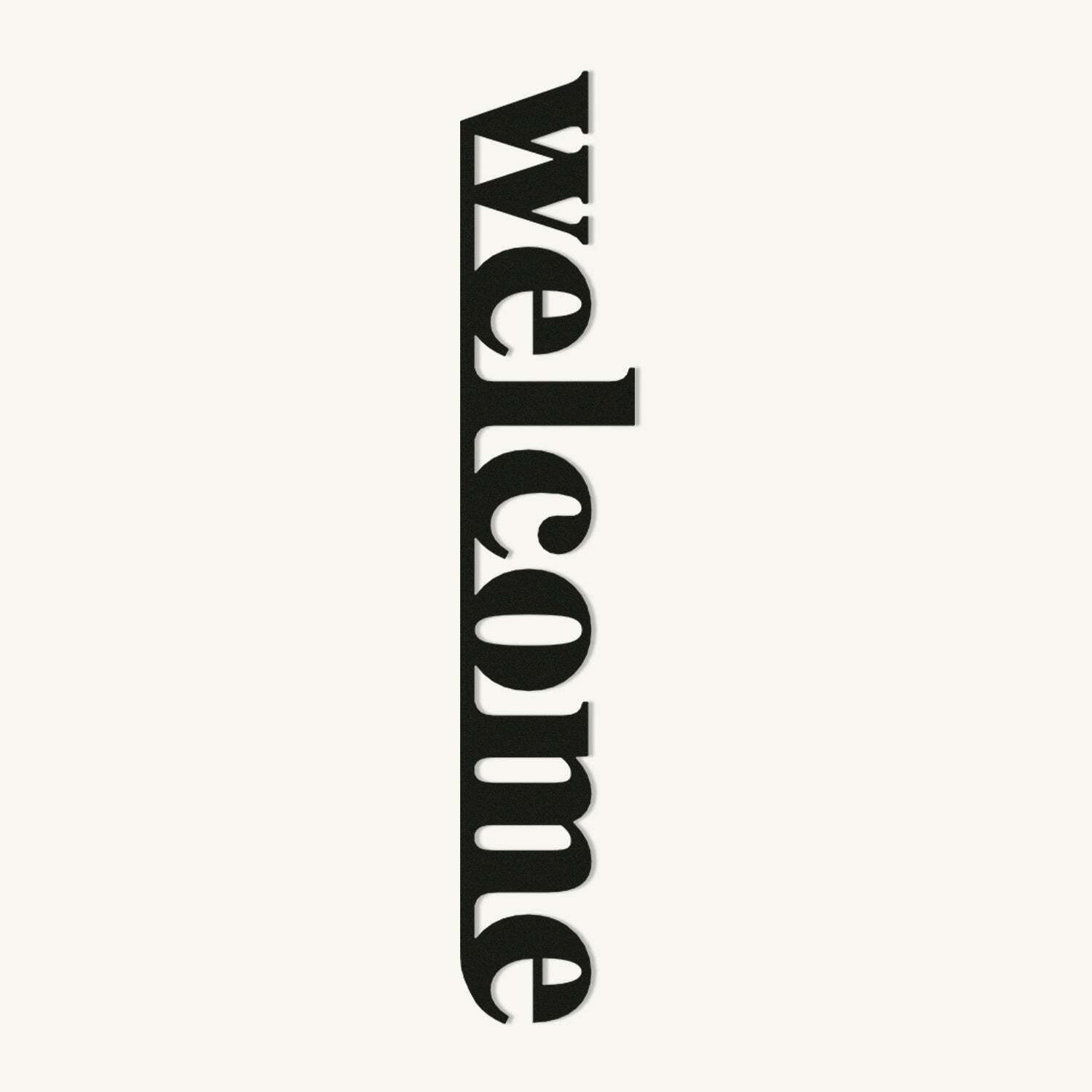 Black Vertical Metal Welcome Wall Art for Outdoors