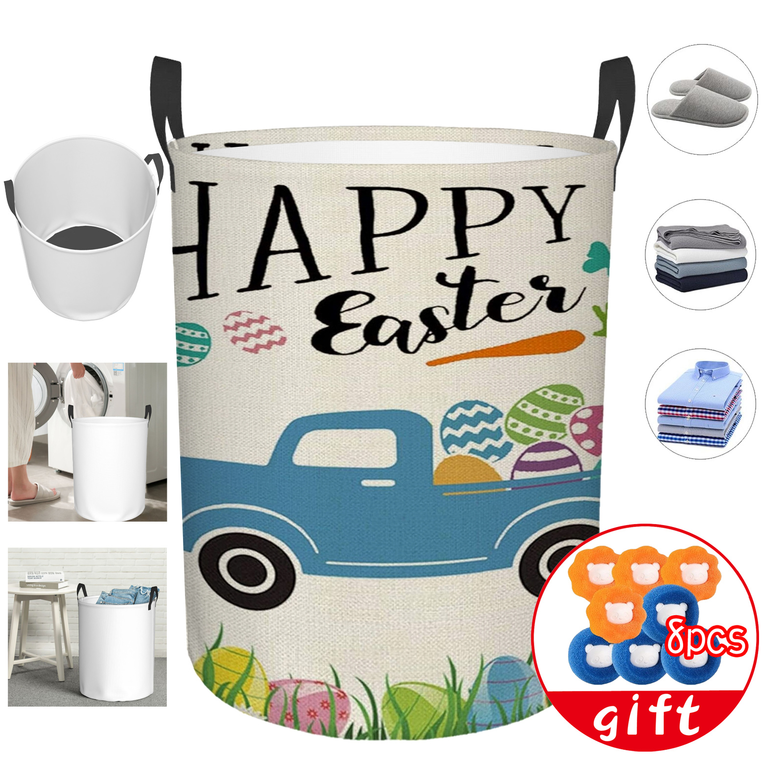 Easter Bunny Cloth Hampers for Laundry Laundry Hamper Bag