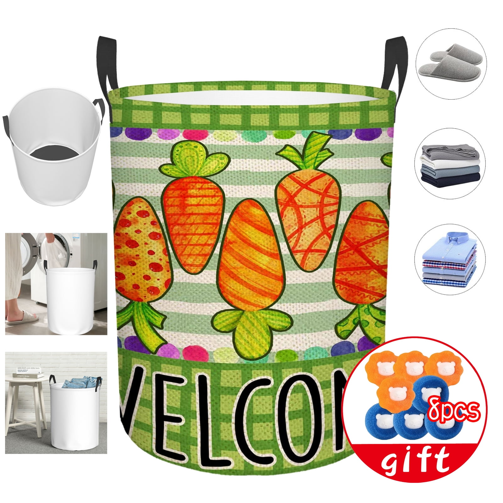 Easter Bunny Landry Basket Laundry Hamper Bag Washing Bin