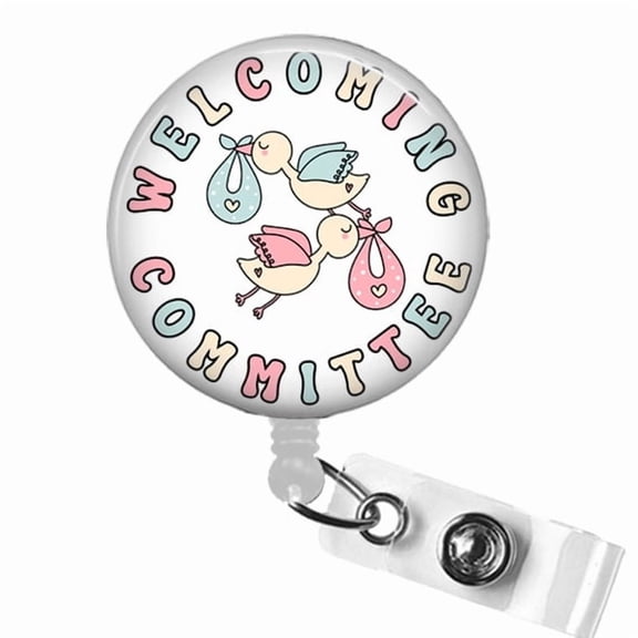 Welcoming Committee Badge Reel  Funny ID Holder for L&D, NICU, OB Nurses, Techs, Doctors, Midwives | Scrapheart
