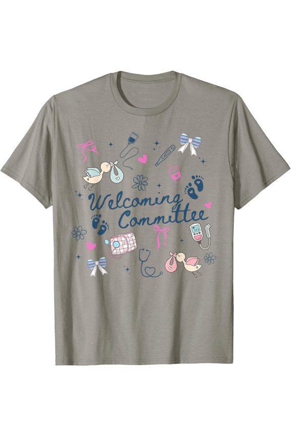Welcoming Committee Labor Delivery Nurse OB Coquette Bow T-Shirt