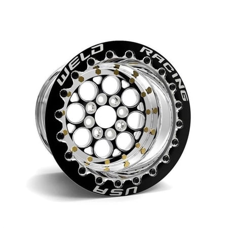 Weld 768B-30915F 13 x 9 in. 4 x 100 mm Bolt Pattern 5 in. Back Space Magnum Import Black Wheel