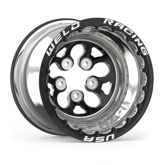 Weld Alpha-1 15x12 / 5x4.75 BP / 3in. BS Black Wheel - Black Double Beadlock MT - 83B-512276MB