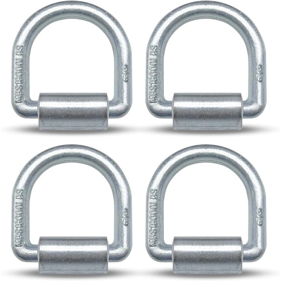 Weld on D Ring Heavy Duty Trailer Truck D Ring Trailer Tie Down Anchor Stake Pocket D Ring,Forged Steel D-Rings with Welding Clip (4 Sets D-Ring 5/8")