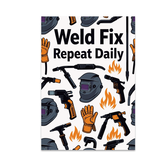 Weld Fix Repeat Daily - Welder Enthusiast - 13x19 Poster Print