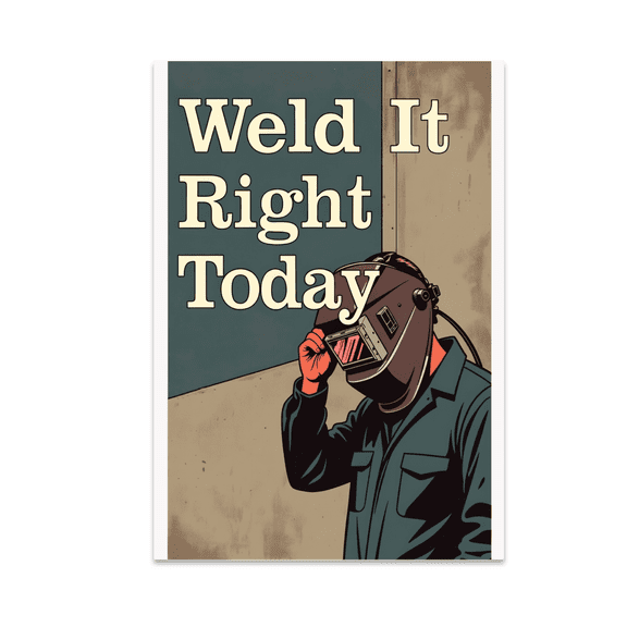 Weld It Right Today Retro Wall Art - Welder Enthusiast - 13x19 Poster Print