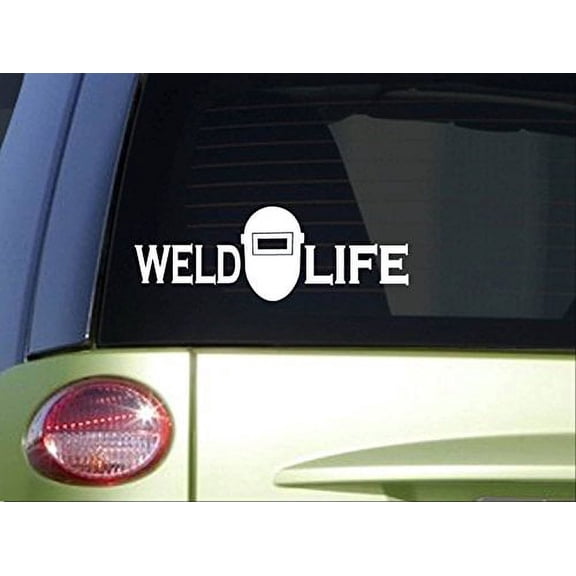 Weld Life Mask Sticker *I820* 8" length Vinyl welding decal