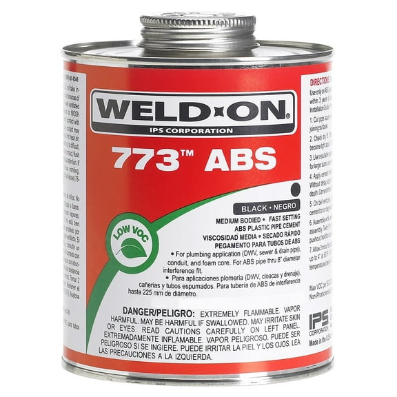 Weld-On 10244 16 oz. ABS 773 Low VOC Cement in Black