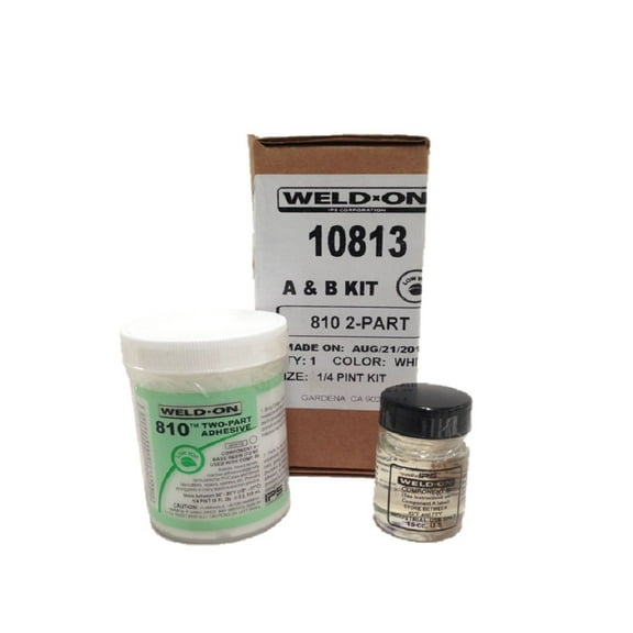 Weld-On 10813 810 Two-Part High-Strength Reactive Adhesive - Fast-Setting and Low-VOC, White, 1/4 Pint (4 fl oz)