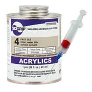 Weld-On 4 Acrylic Adhesive - 16 oz (Pint) with 5CC Syringe Applicator and 25 Gauge Precision Needle