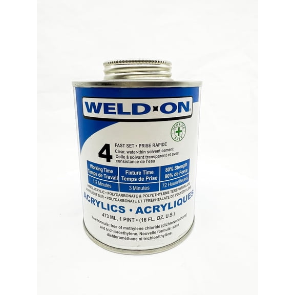 Weld-On Hard Acrylic Wather-thin Hardware Adhesive 16 oz. Water Resistant