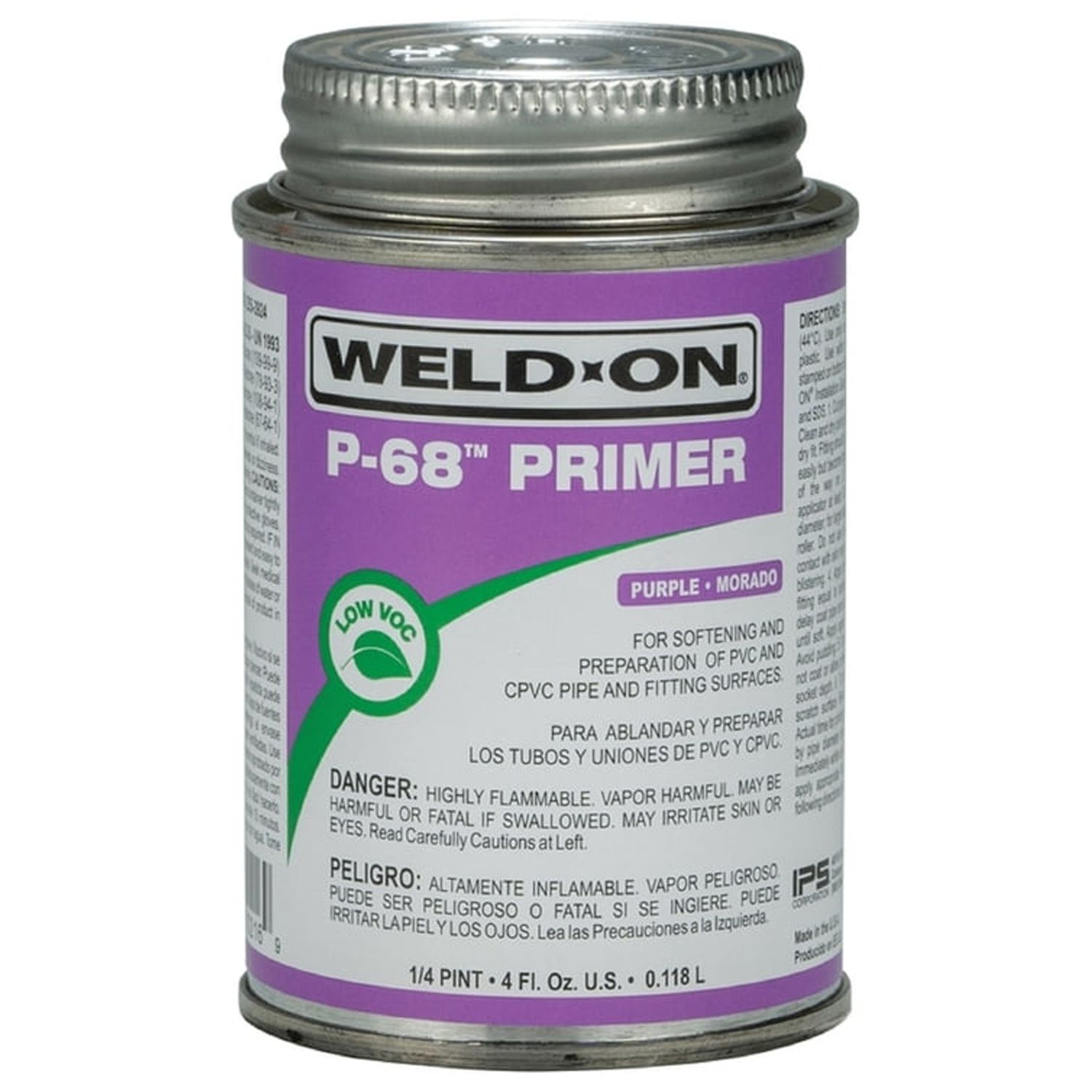 WeldOn P68 Purple Primer For CPVC/PVC 4 oz.