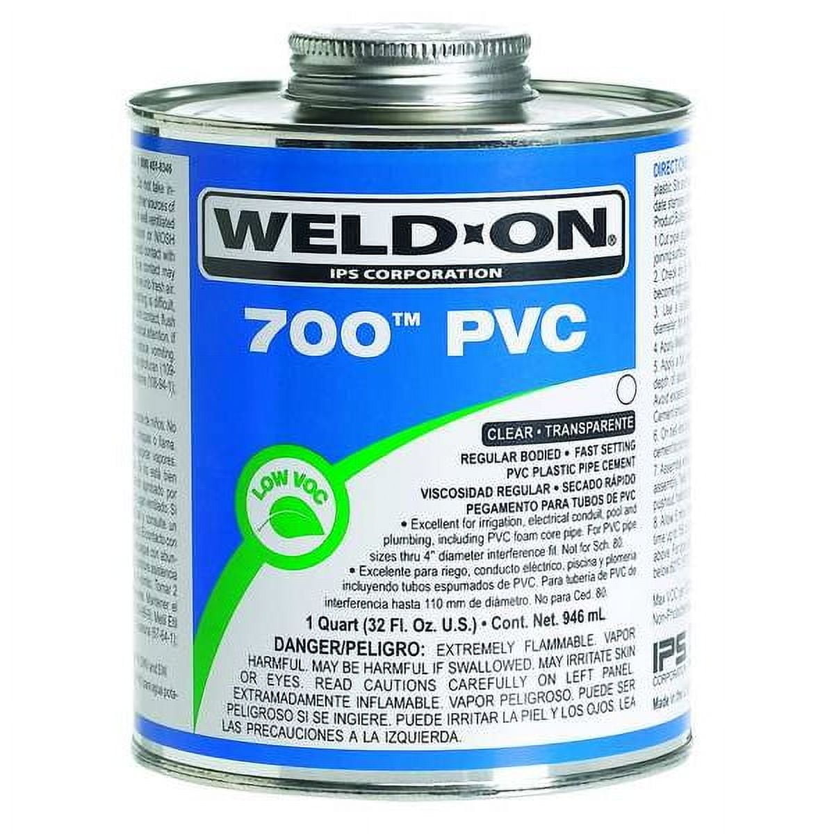 Weld-On Pipe Cement,Clear,8 Oz,PVC 13970