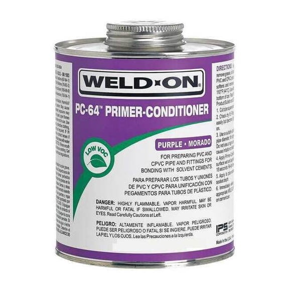 Weld-On PC-64 Purple Primer-Conditioner PVC/CPVC Pint 13998