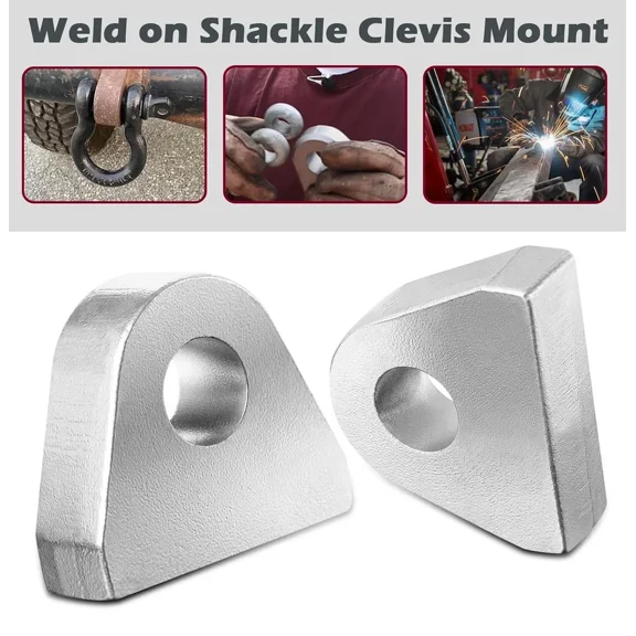 Weld On Shackle Clevis Mount for Vehicle Towing (set of 2)